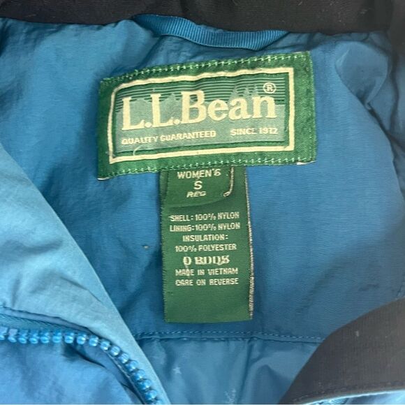 LL Bean Jacket Women Small Blue Parka Winter Attach Hood Outdoor Thinsulate Coat - Picture 3 of 9